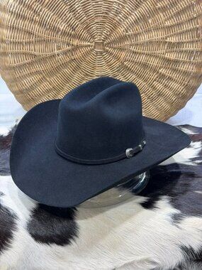 Serratelli Black Wool Cowboy Hat 7 1/2